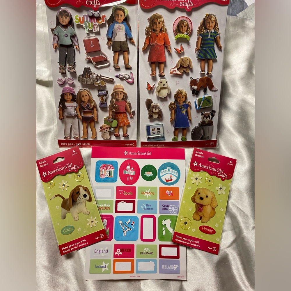 American Girl scrapbook items. Includes 6 set of stickers and are sold as a set.